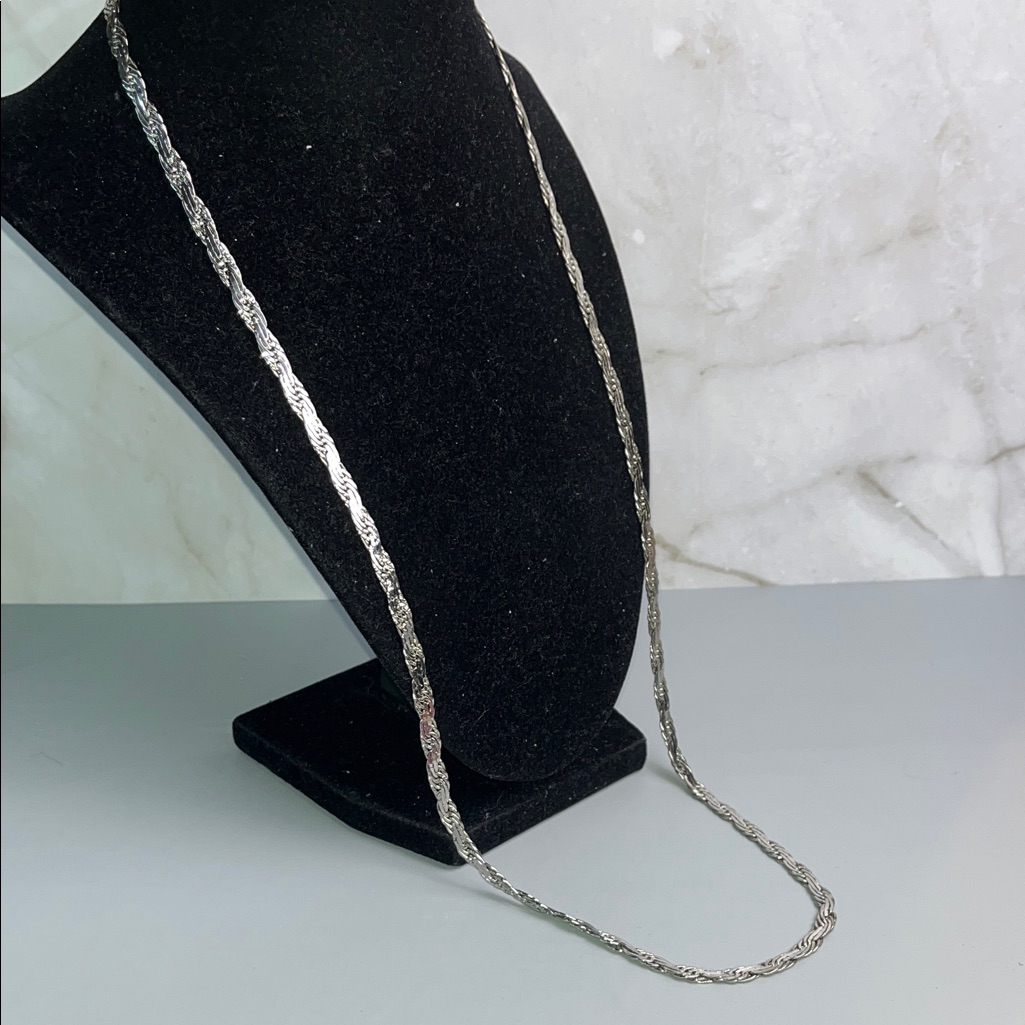 Trifari Silver Braided Necklace 25$